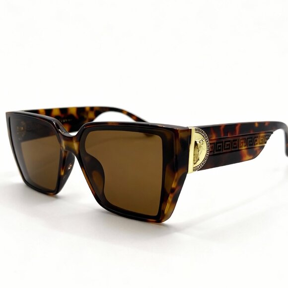 NEW MEDUSA Luxe Iconic Glam Trendy Designer Style Sunglasses Tortoise Gold - Picture 2 of 5